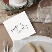 Minimalist Script Wedding Cocktail Napkin スタンダードカクテルナプキン