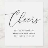 Minimalist Script Wedding | Elegant Calligraphy ワインラベル (シングルラベル)