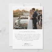 Minimalist Script Wedding Photo Thank You サンキューカード (裏面)