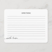 Minimalist Script Wedding Shower Recipe Card エンクロージャーカード (裏面)