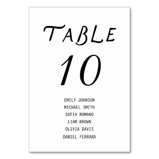 Minimalist Script Wedding Table Number テーブルナンバー (正面)