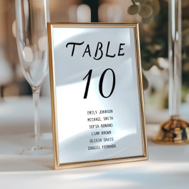 Minimalist Script Wedding Table Number テーブルナンバー