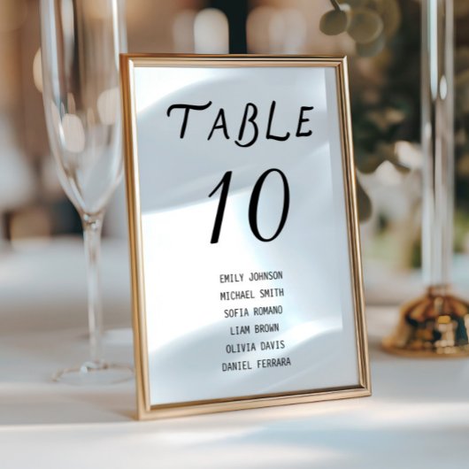 Minimalist Script Wedding Table Number テーブルナンバー