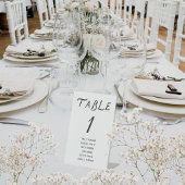 Minimalist Script Wedding Table Number 台座サイン
