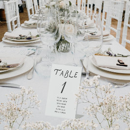 Minimalist Script Wedding Table Number 台座サイン