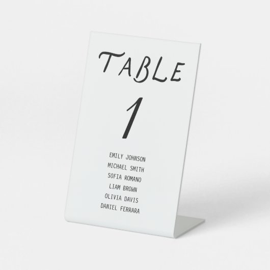 Minimalist Script Wedding Table Number 台座サイン (正面)