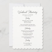 Minimalist Script Wedding Weekend Itinerary Card 招待状 (正面)