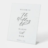 Minimalist Script Wedding Welcome Sign Banner 台座サイン (正面)