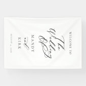 Minimalist Script Wedding Welcome Sign Banner 横断幕 (横)
