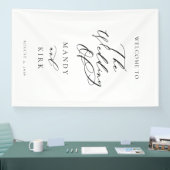 Minimalist Script Wedding Welcome Sign Banner 横断幕 (トレードショー)