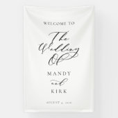Minimalist Script Wedding Welcome Sign Banner 横断幕 (縦)