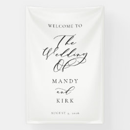 Minimalist Script Wedding Welcome Sign Banner 横断幕