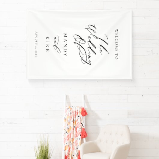Minimalist Script Wedding Welcome Sign Banner 横断幕 (インサイチュ)