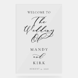 Minimalist Script Wedding Welcome Sign | Elegant  アクリルサイン