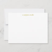 Minimalist Script Yellow Stripe Personalized Name ノートカード (正面)