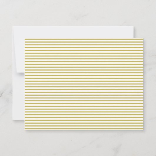 Minimalist Script Yellow Stripe Personalized Name ノートカード (裏面)