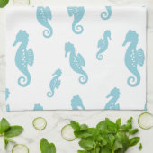 Minimalist Seahorse Ocean Seamless Pattern (1) キッチンタオル (折り畳み)