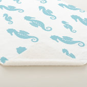 Minimalist Seahorse Ocean Seamless Pattern (1) シェルパブランケット (3/4)