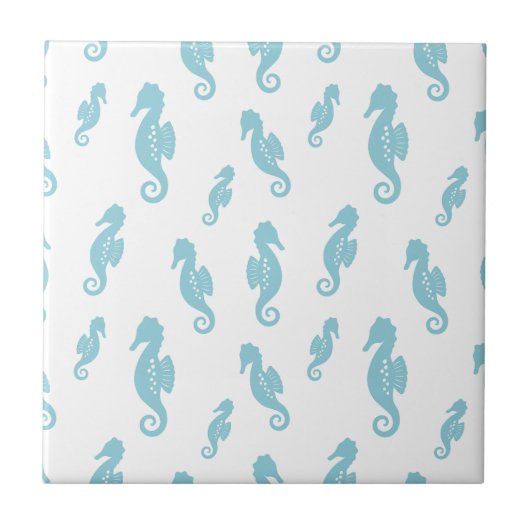 Minimalist Seahorse Ocean Seamless Pattern (1) タイル (正面)