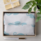 Minimalist Seahorse Ocean Seamless Pattern (1) 薄葉紙 (ギフト)