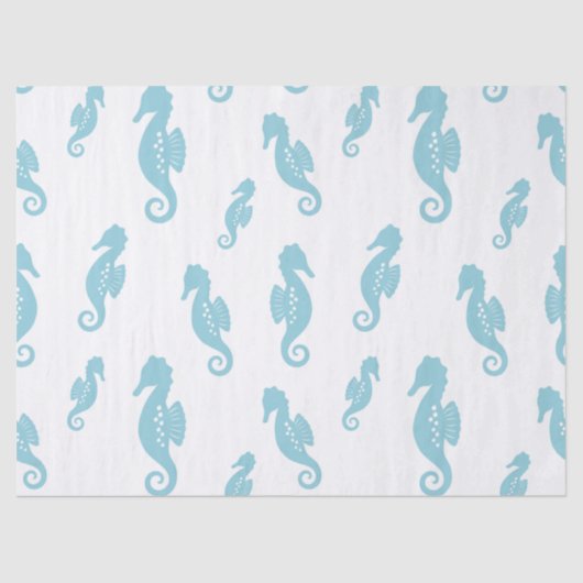 Minimalist Seahorse Ocean Seamless Pattern (1) 薄葉紙 (正面)