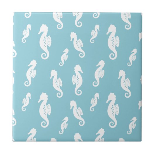 Minimalist Seahorse Ocean Seamless Pattern (2) タイル (正面)