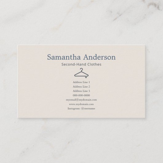 Minimalist Second-Hand Clothes 名刺 (裏面)