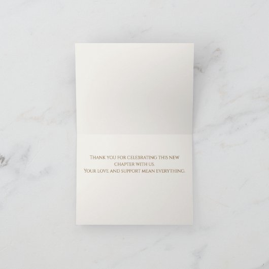 Minimalist Second Wedding Thank You Card サンキューカード (内部)
