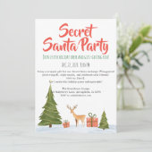 Minimalist Secret Santa Holiday Party Invitation 招待状 (スタンド正面)