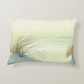 Minimalist Serene White Sand Dunes Beach アクセントクッション (裏面)