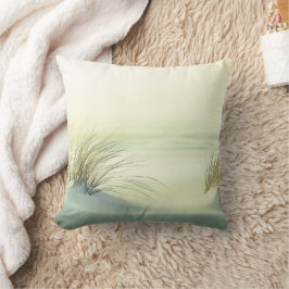 Minimalist Serene White Sand Dunes Beach クッション