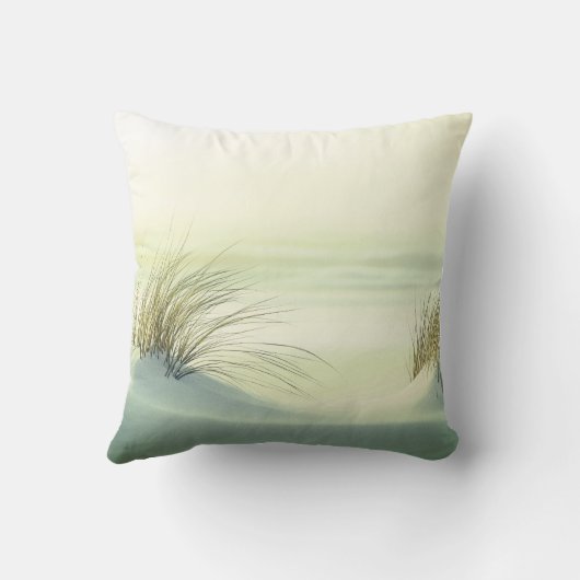 Minimalist Serene White Sand Dunes Beach クッション (裏面)