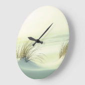 Minimalist Serene White Sand Dunes Beach ラージ壁時計 (傾斜)