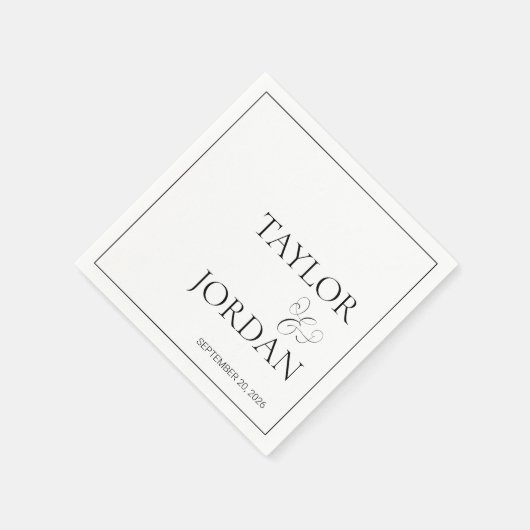 Minimalist Serif Typography Script Wedding Custom スタンダードカクテルナプキン (角)