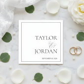 Minimalist Serif Typography Script Wedding Custom スタンダードカクテルナプキン