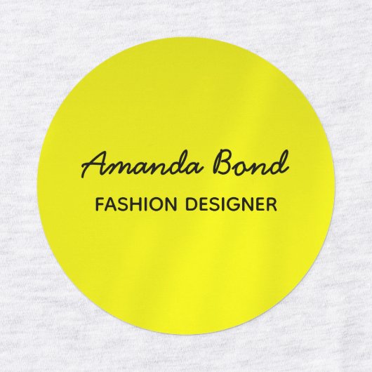 Minimalist shadow yellow custom employee ラベル (デザイン1)