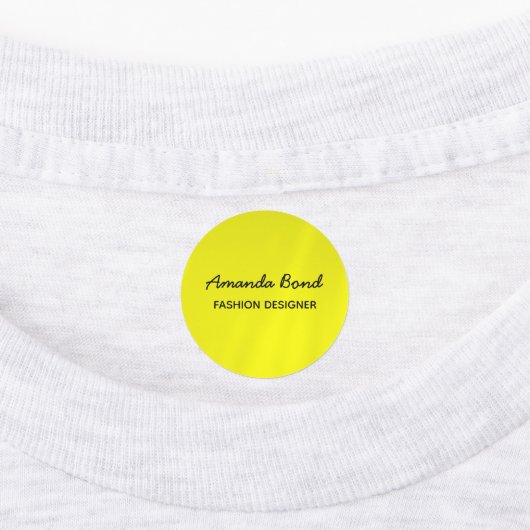 Minimalist shadow yellow custom employee ラベル (貼付)