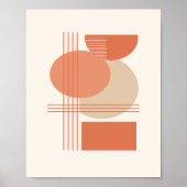 Minimalist Shapes on Soft Cream Background ポスター (正面)