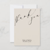 Minimalist She Said Yes Wedding Thank You Card サンキューカード (正面)