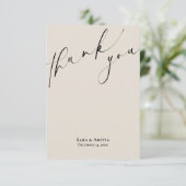 Minimalist She Said Yes Wedding Thank You Card サンキューカード (スタンド正面)
