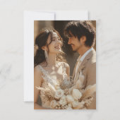 Minimalist She Said Yes Wedding Thank You Card サンキューカード (裏面)