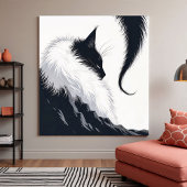 Minimalist Silent Cat ポスター
