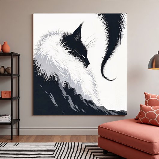 Minimalist Silent Cat ポスター