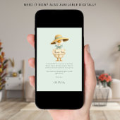 Minimalist Silly Goose Thank You Sage Baby Shower カード