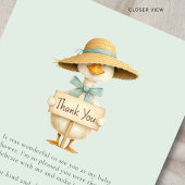 Minimalist Silly Goose Thank You Sage Baby Shower カード