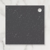 Minimalist Silver Bow Winter Snow Baby Shower フェイバータグ (裏面)