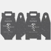 Minimalist Silver Bow Winter Snow Baby Shower フェイバーボックス (見開き)