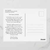 Minimalist Silver Modern Snowflake Initial 箔シーズンポストカード (裏面)