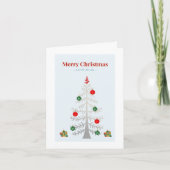 Minimalist Silver Tree Holiday Card カード (正面)
