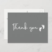 Minimalist simple Baby shower thank you Mod Grey ポストカード (正面/裏面)